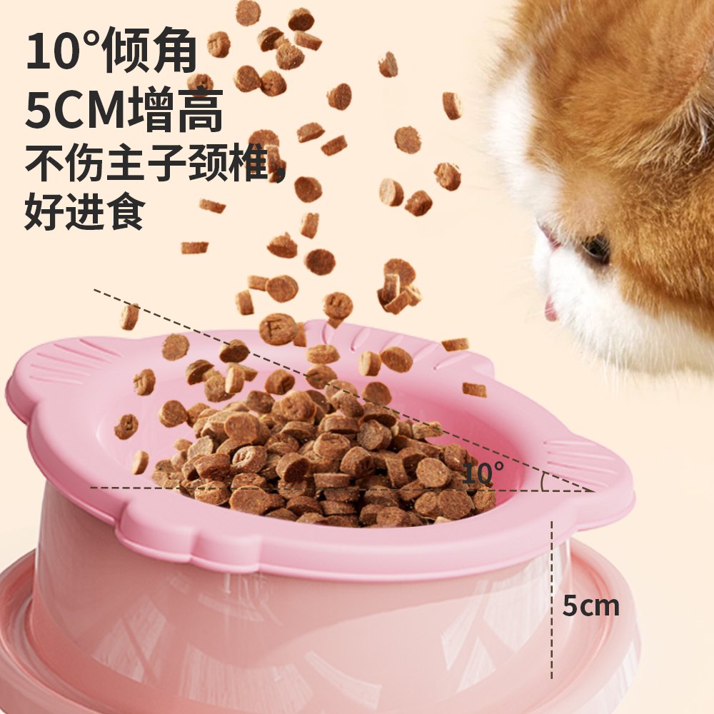 Elevated Cat Bowl With Tilted Feeding Angle and Detachable Design 1