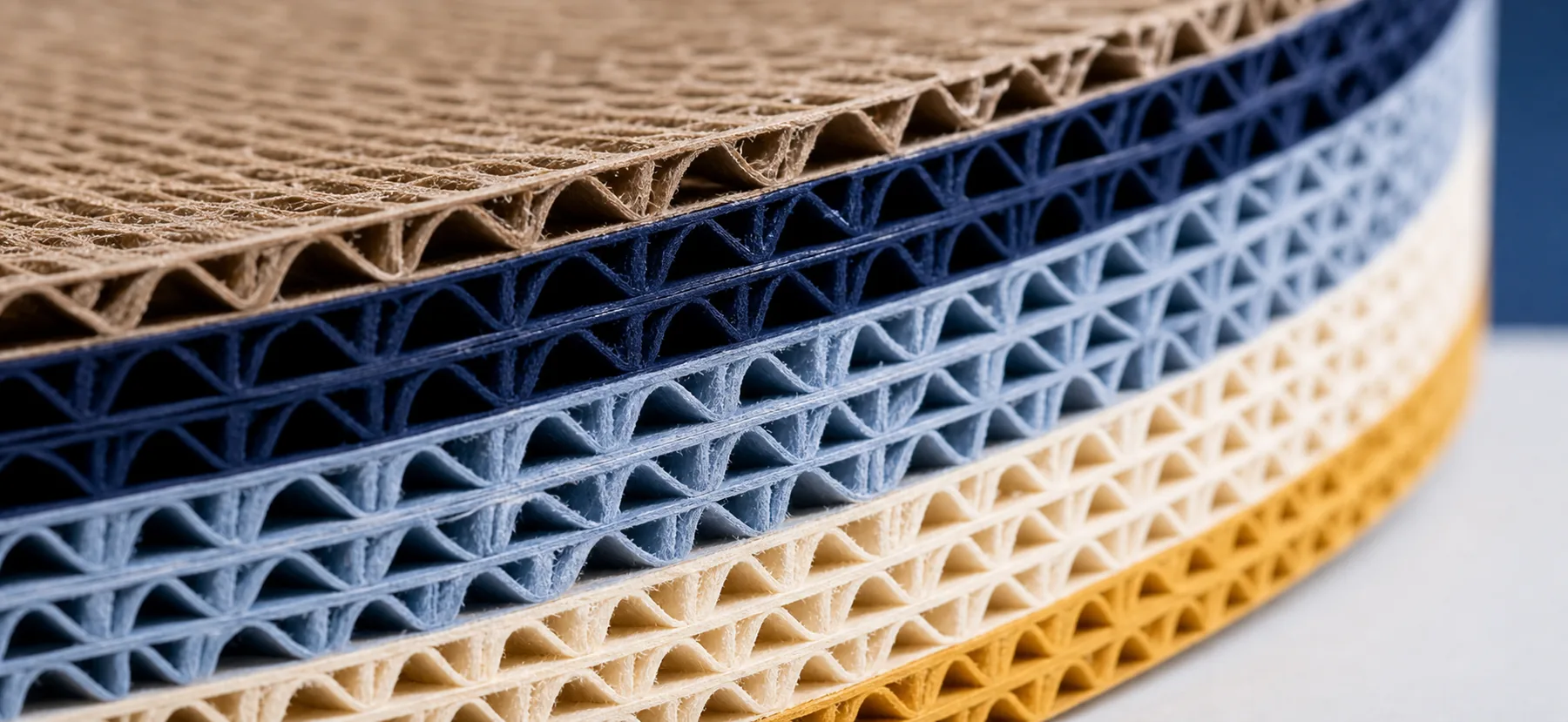Multi-color corrugated paper craft detail