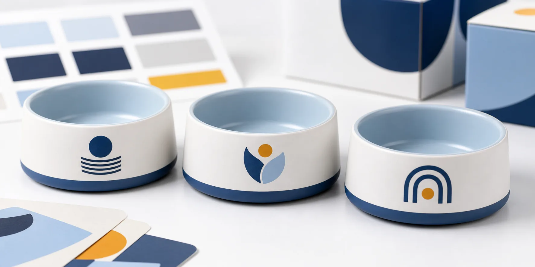 OEM logo printing samples on pet bowls