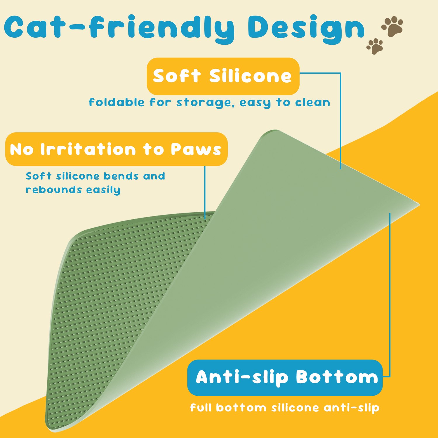 Silicone Cat Litter Mat With Litter-Trapping Texture 3