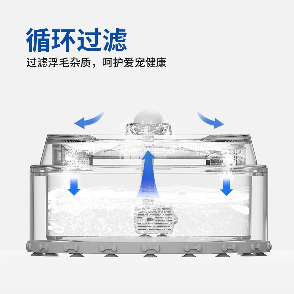 Volcano-Style Pet Water Fountain With Round Circulating Flow 4